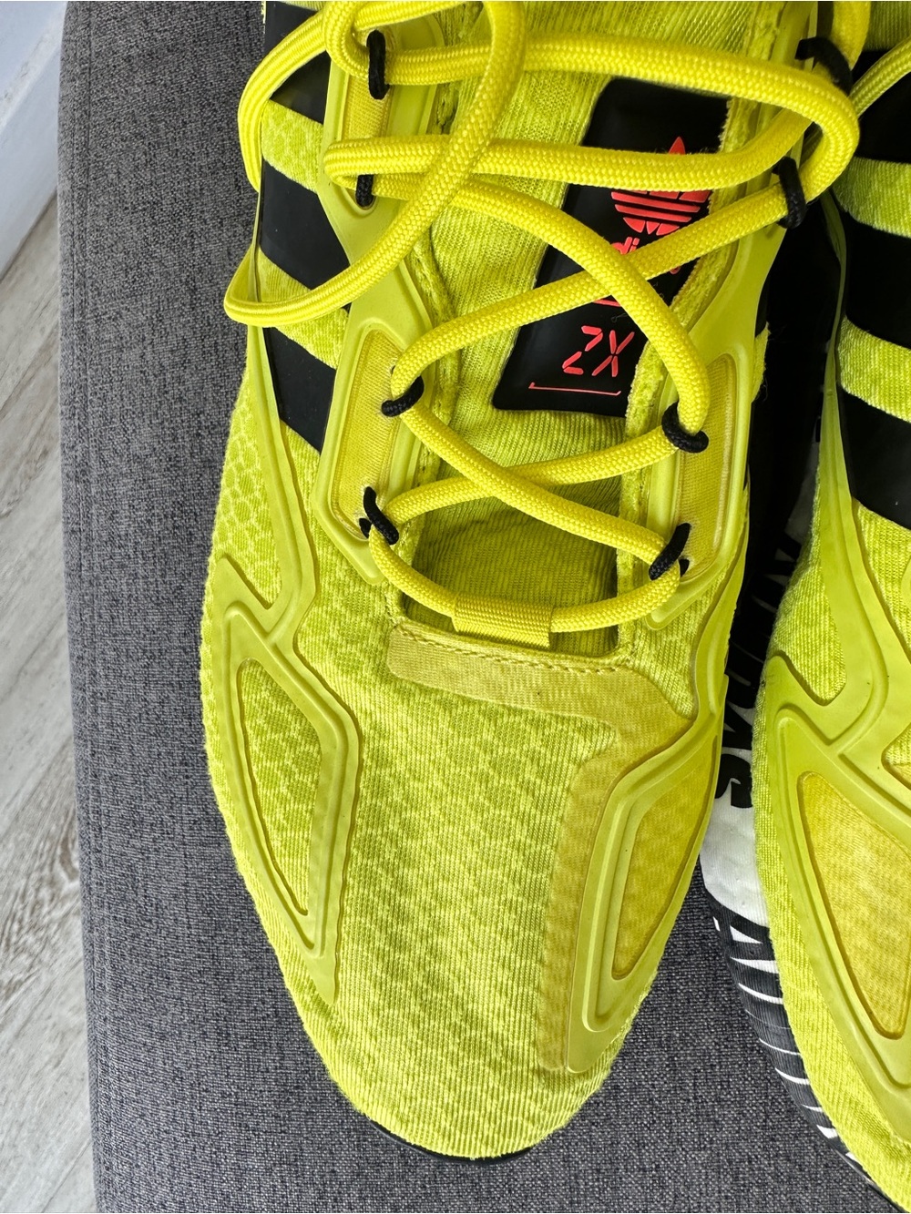 Men adidas Originals ZX 2K Boost Solar Yellow Black Graphic Print Sneakers 9 ½ - Picture 14 of 15